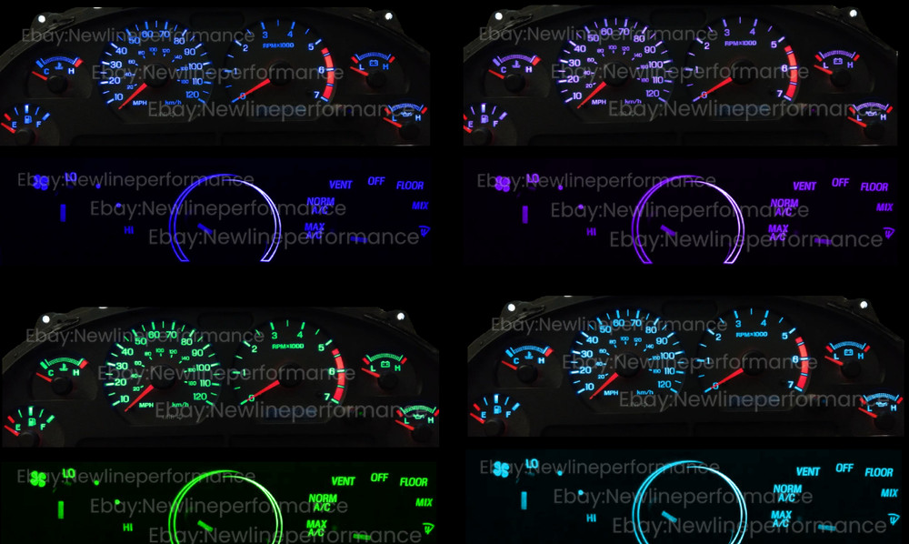 LED Cluster + Climate Control Bulbs for Ford Mustang 1999 - 2004 (Color Options)