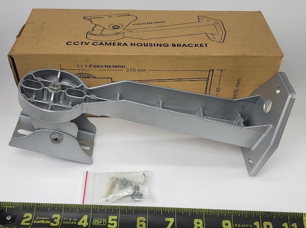 Universal CCTV Security Camera Housing Bracket Enclosure Indoor/Outdoor Silver