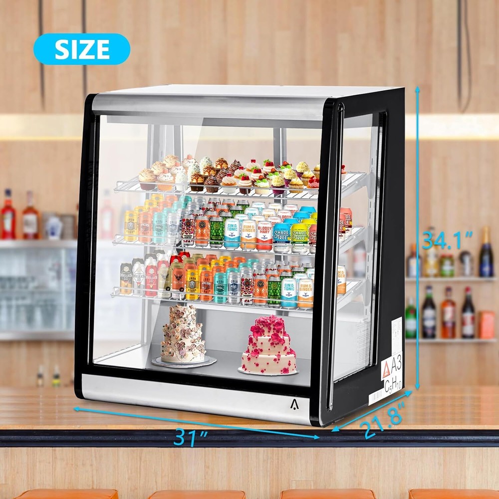 7 Cu.Ft Refrigerated Display Case Commercial Countertop Refrigerator With Light