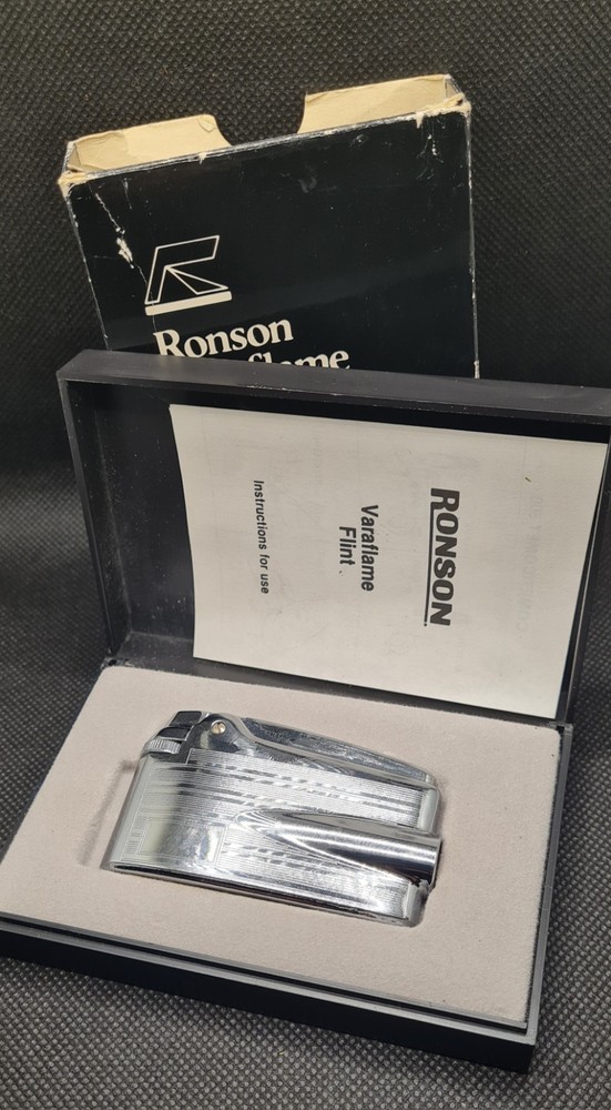 Boxed Mint Condition Ronson Varaflame & Ronson Cigarette Case Working Order