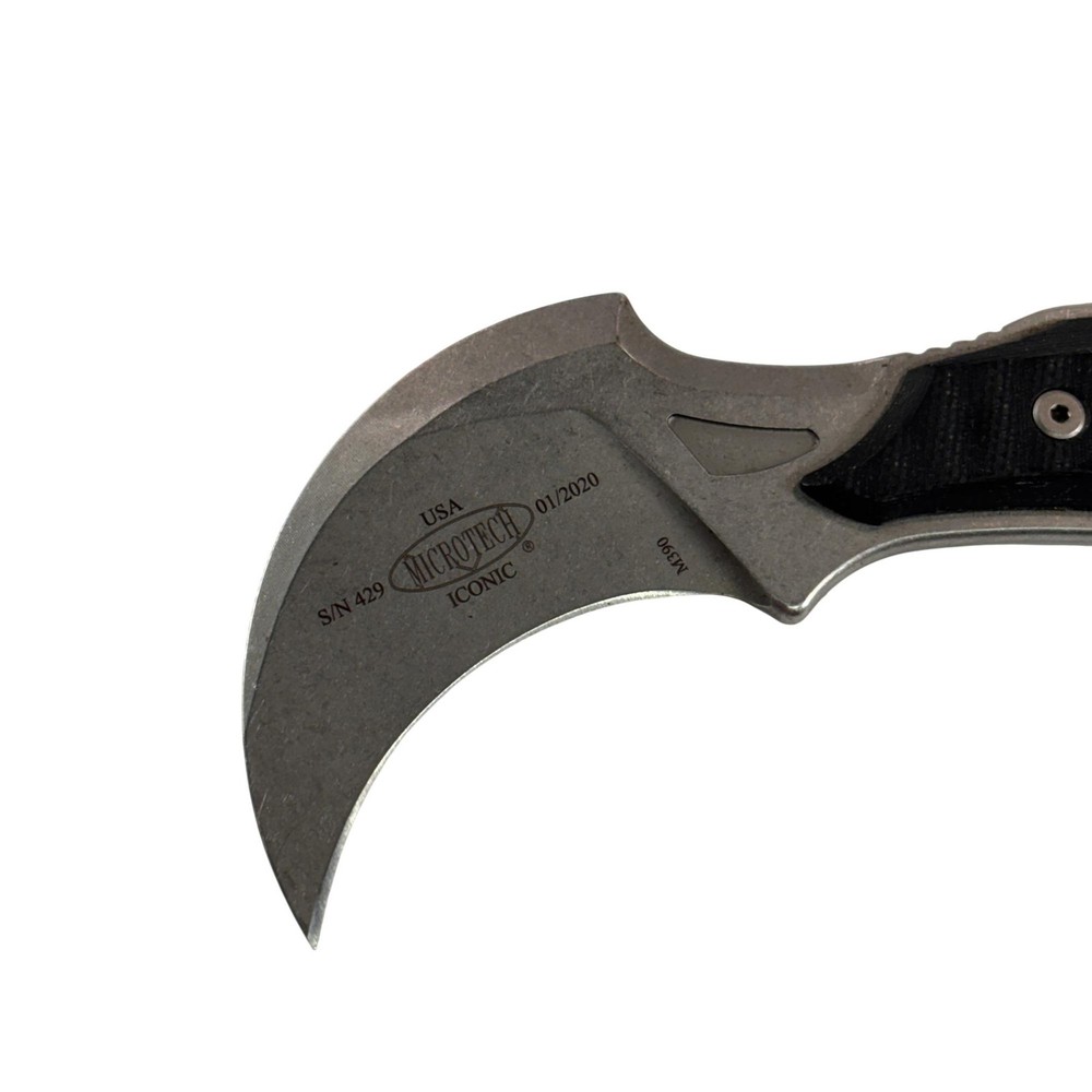 Microtech Bastinelli Iconic Karambit M390 Steel Fixed Blade Knife