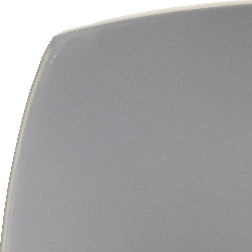 Soho Lounge 16-Piece Grey Matte Soft Square Stoneware Dinnerware Set