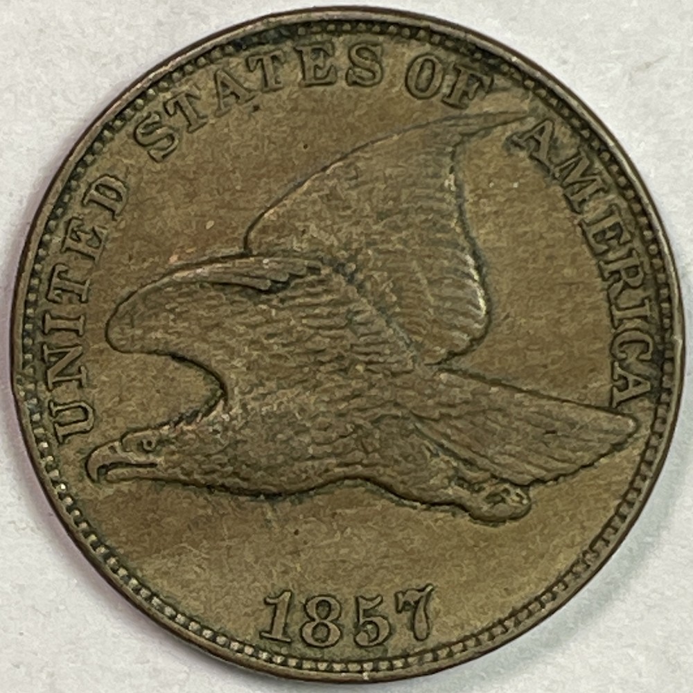 1857 Flying Eagle Cent Choice Almost Uncirculated AU+ Coin #15811