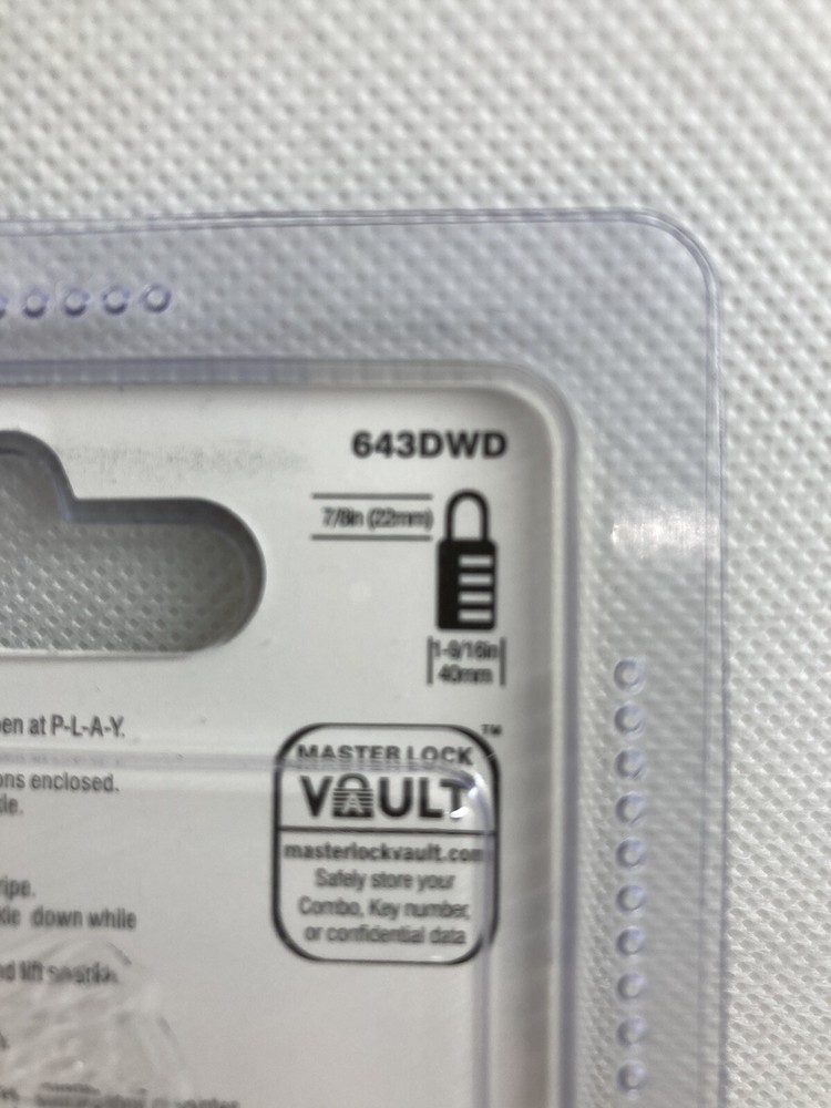 Master Lock Padlock Combo 7/8” Silver Word Combo 643DASTWD