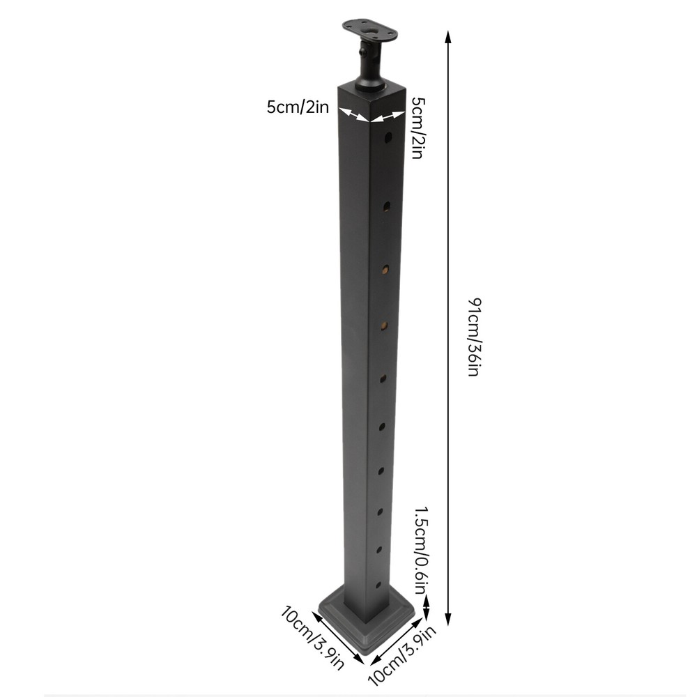 4 Pack Level drilled Cable Railing Post 36"x2"x2" Adjustable Top