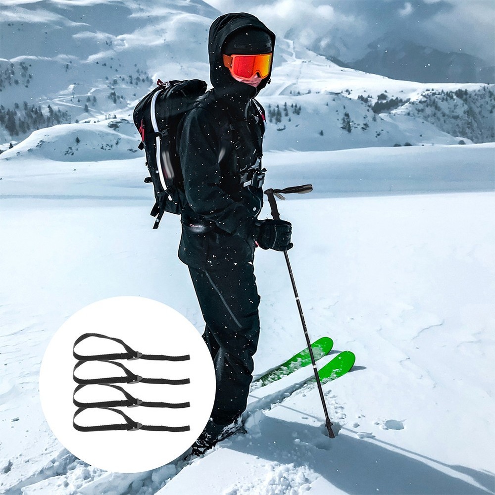 4 Pcs Ski Wrist Straps Pole Handle Snowboard Fastener Adjustable