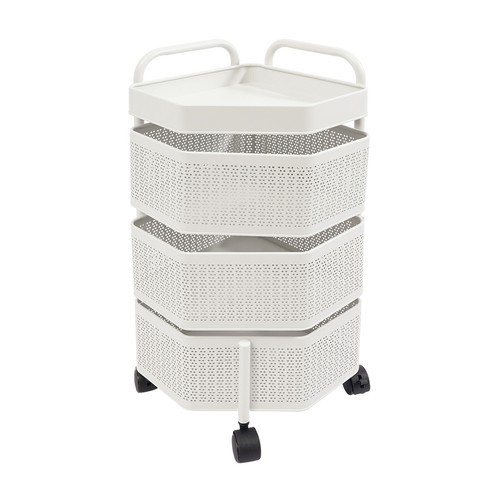 Rotating Storage Shelves Rack, 3-Tier Removable Basket Shelf Organizer