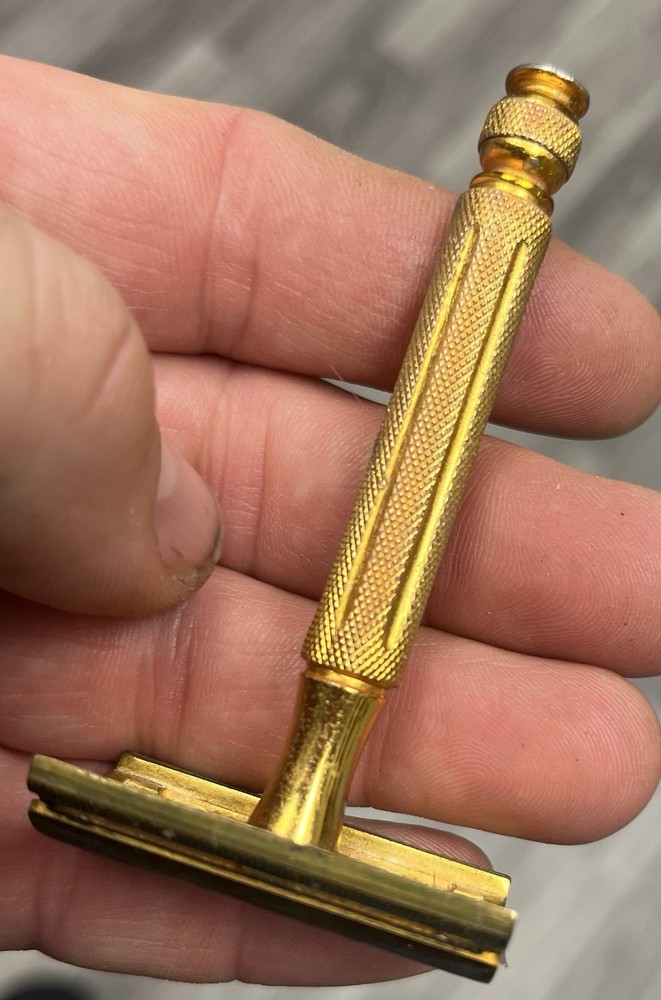 Vintage Gold Gillette Tech Razor With Box