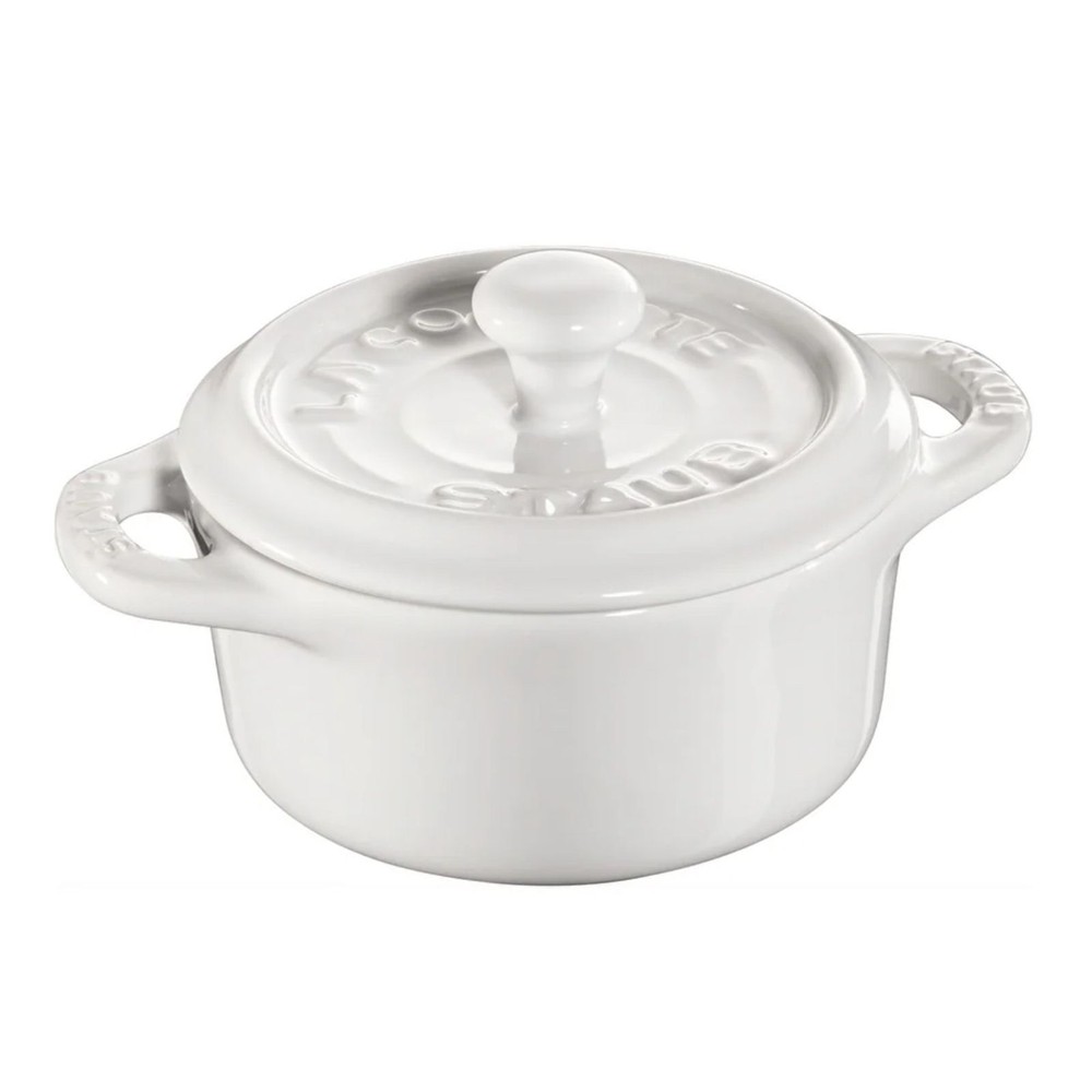STAUB Ceramic 3-pc Mini Round Cocotte Set - White