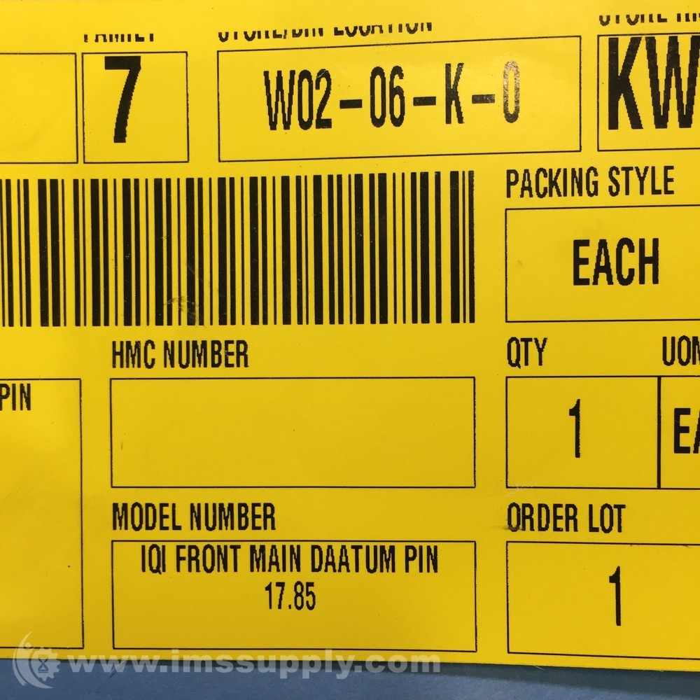 Front Main Datum Locator Pin, 17.85 mm FNIP