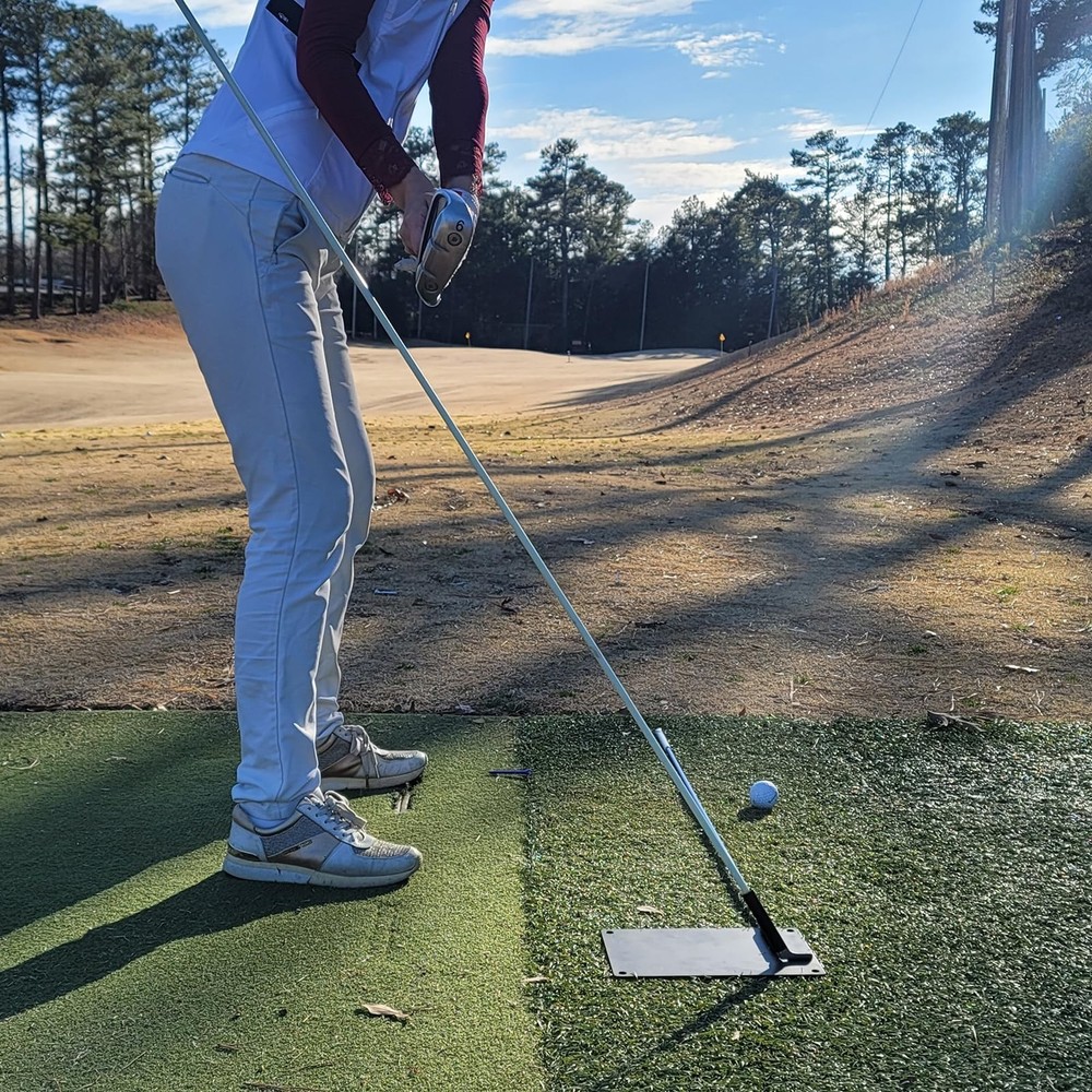 Adjustable Golf Swing Plane Trainer System for Practicing Aiming Putting Swing