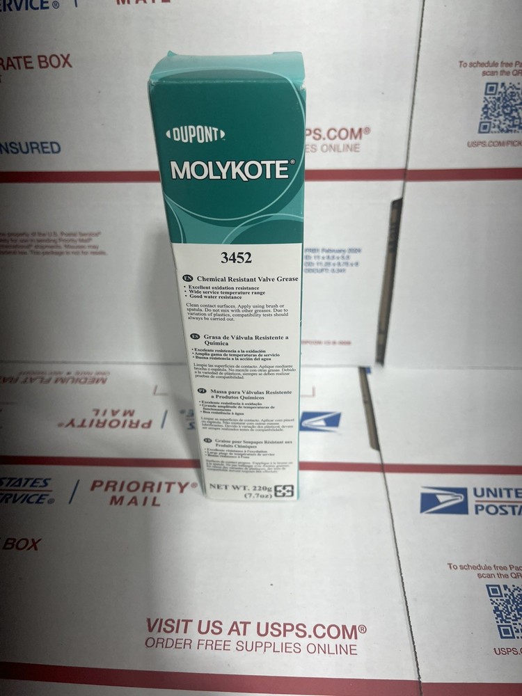 Molykote 3452 Chemical Resistant Valve Grease Silicone Based 220g 7.7oz