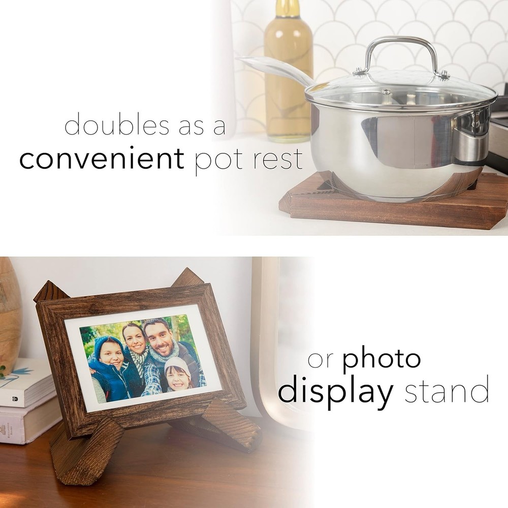Collapsible X-Design Cookbook Stand - Lightweight Rustic Kitchen Display