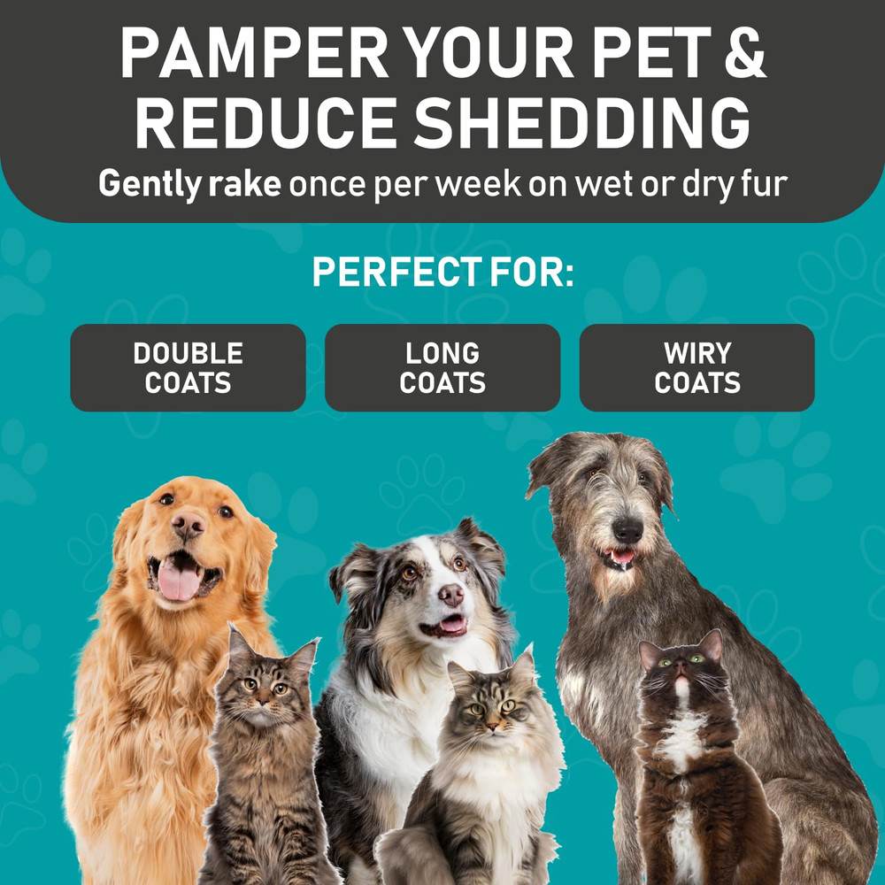 Original Pet Grooming Rake – Double-Sided Deshedding Tool for Dogs & Cats