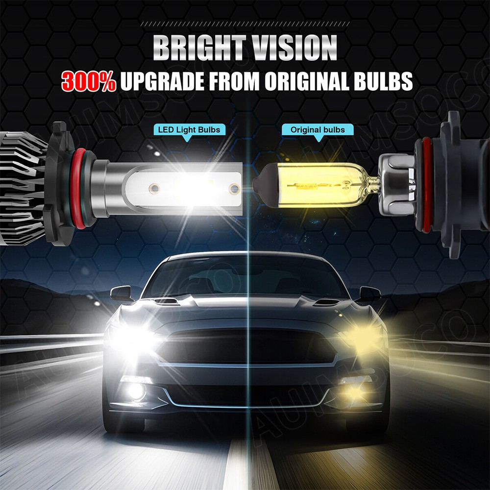 2x 9006 / HB4 LED Headlight Low Beam Bulbs Super Bright White Light Conversion