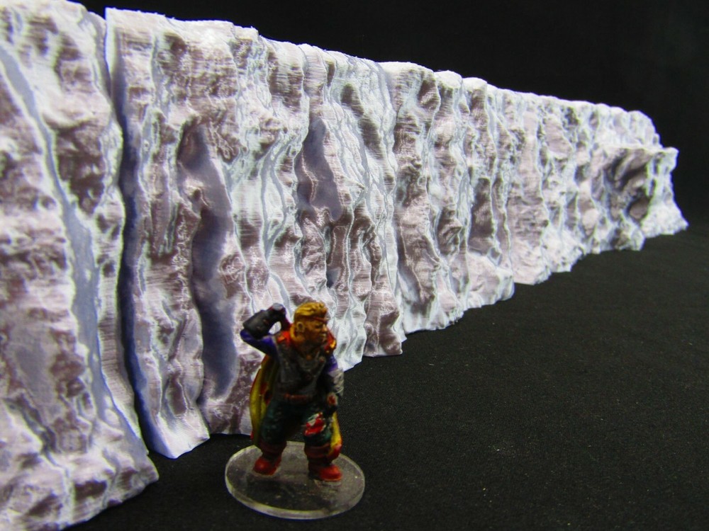 6pc Solid Wall Modular Cliff Scatter Terrain Scenery 3D Printed Mini Miniature
