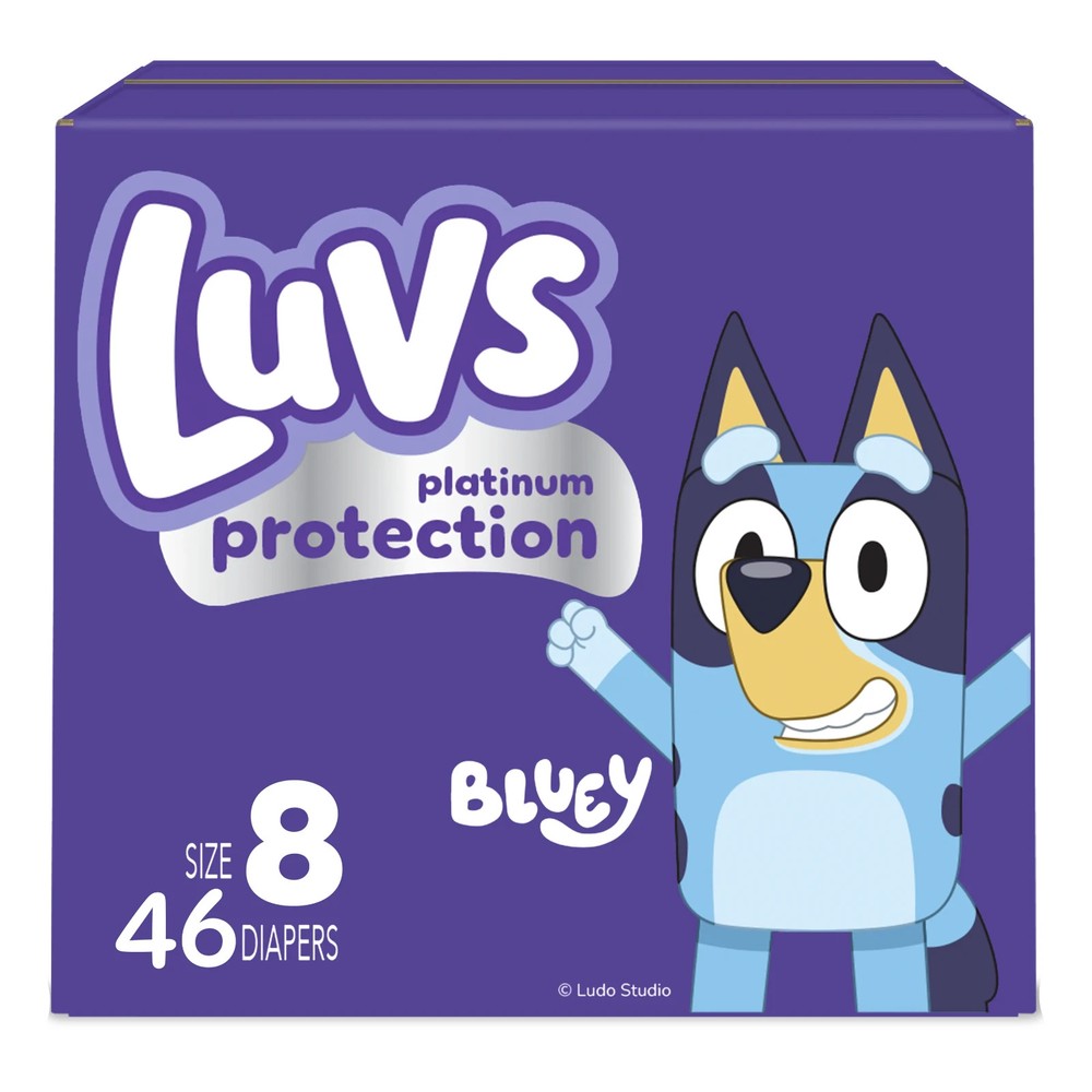 4 boxes of Luvs Diapers Size 8, 46 Count, $29.99 per box