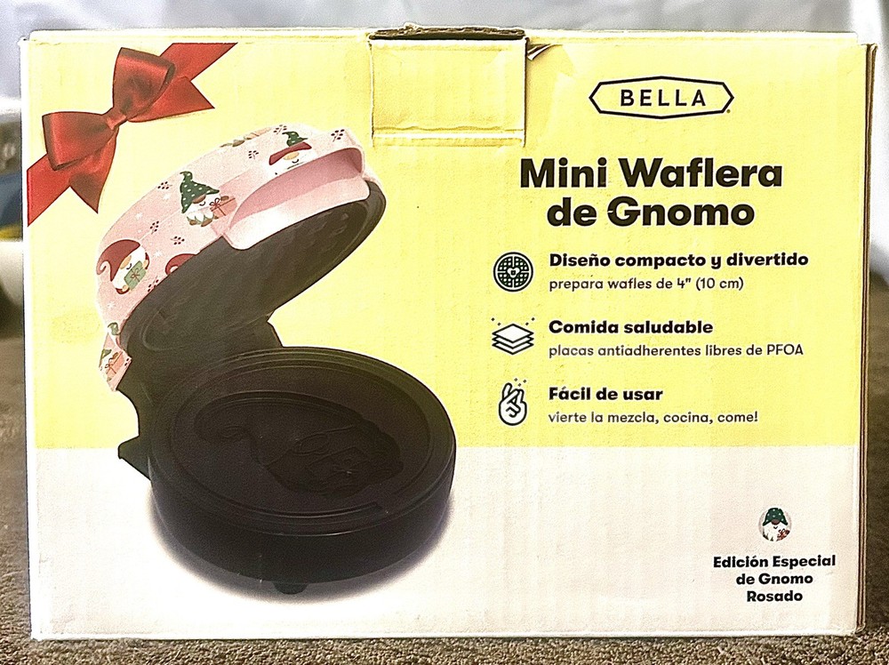Bella Pink Christmas Mini Gnome Waffle Maker