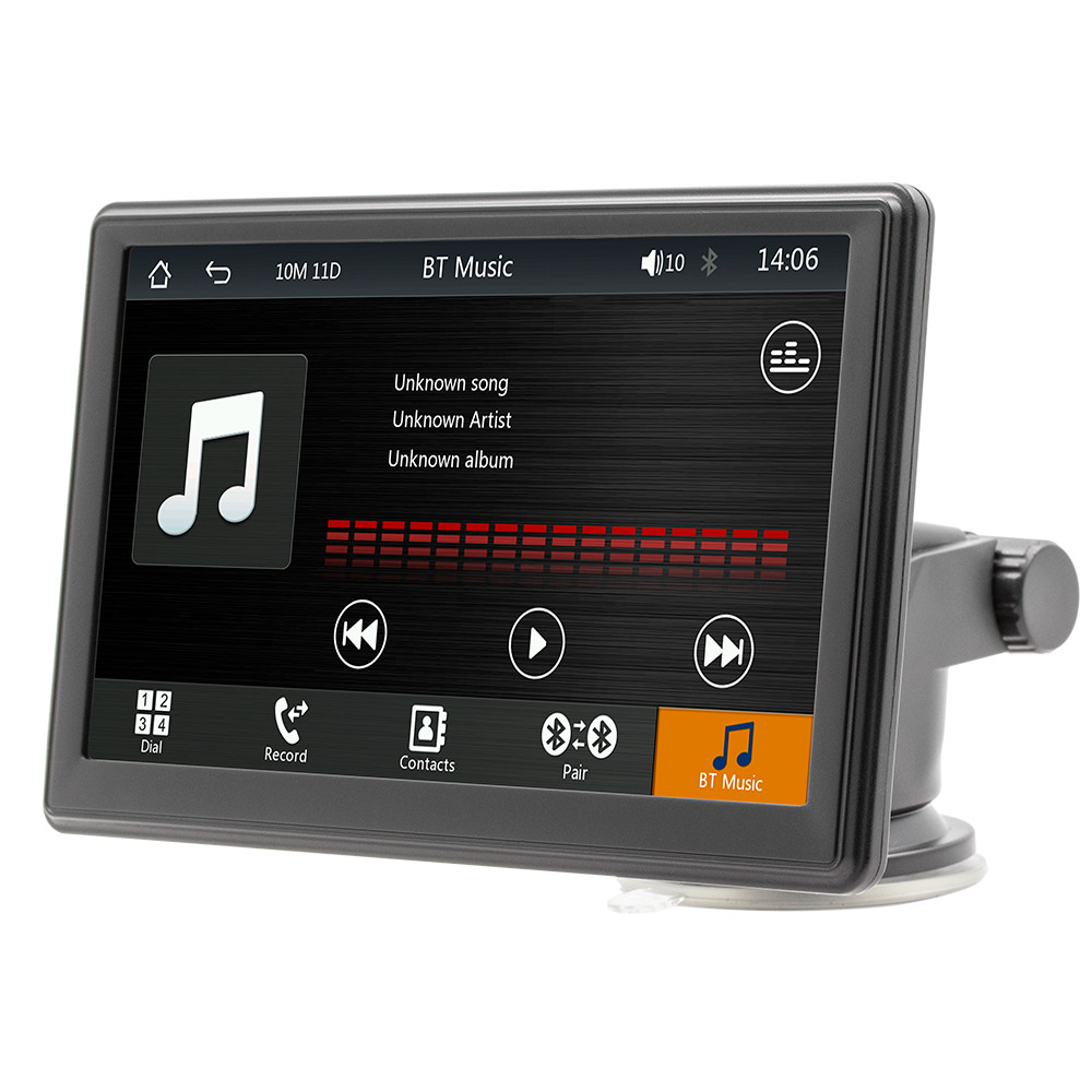 Portable Carplay Touch Screen WiFi iPhone Android Auto GPS Music Player+Remote