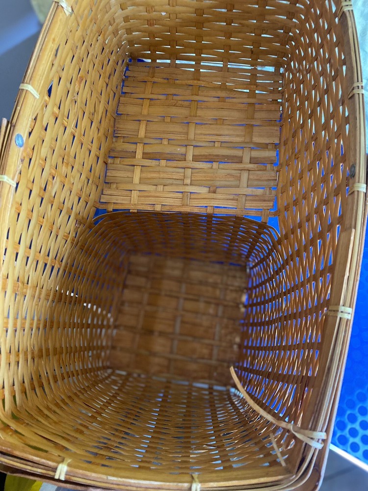 Vintage Bamboo Stair Case Step Basket