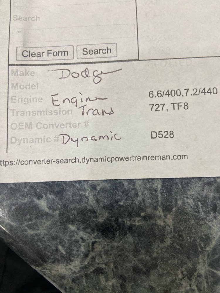 Dodge Torque Converter - Part No. CR23L C47