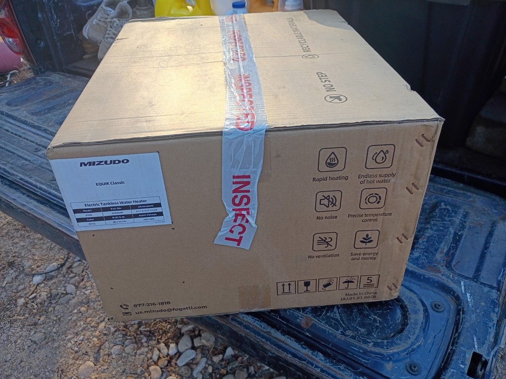 MUZUDO 240V Tankless Hot Water Heater Electric LED Demand ET006