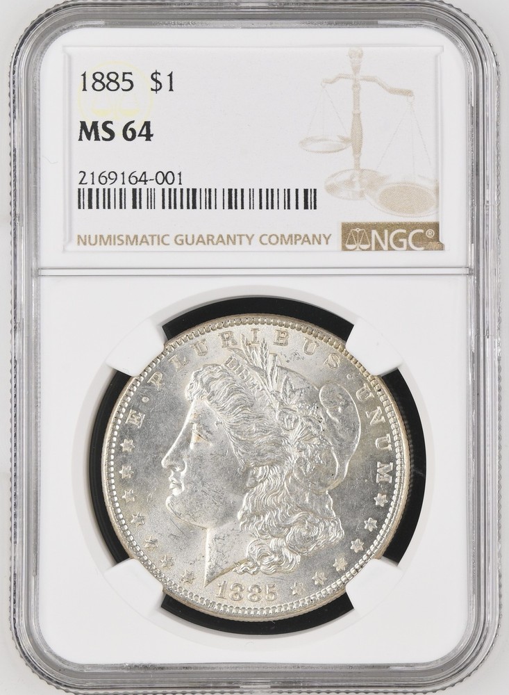 1885 Morgan Silver Dollar NGC MS-64