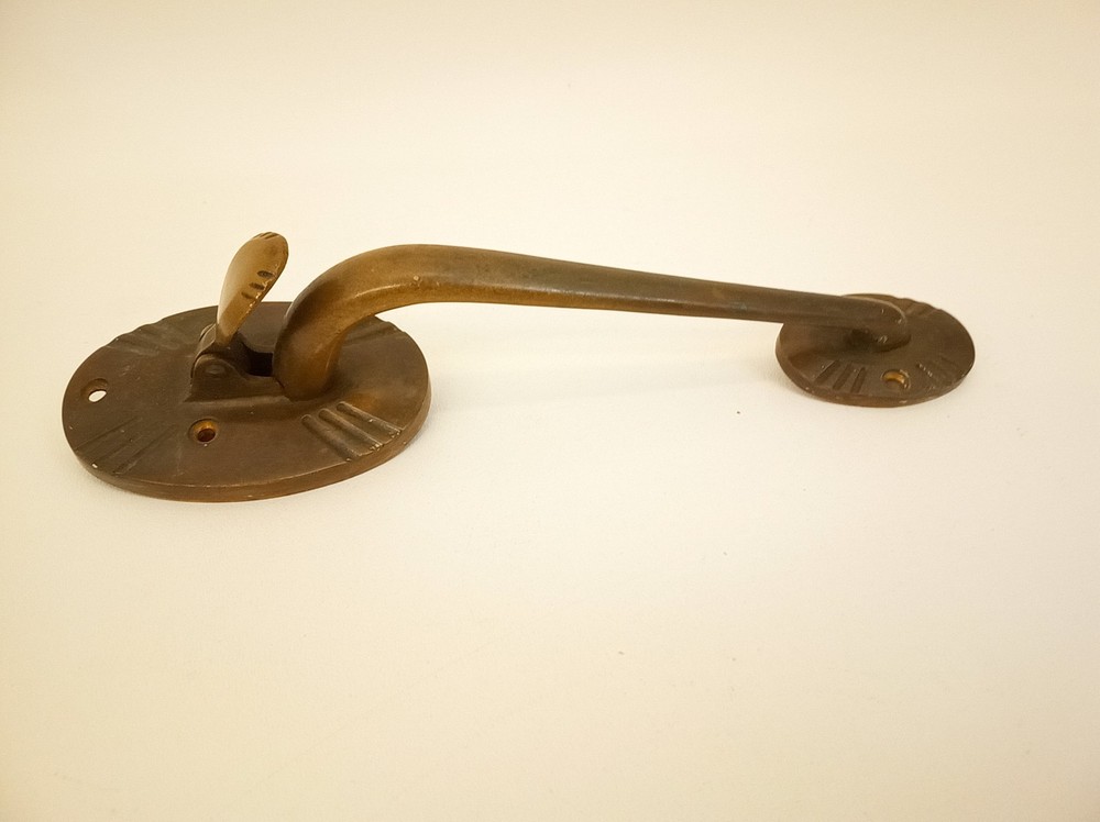 Vintage art deco brass door handle pull handle nice original patina