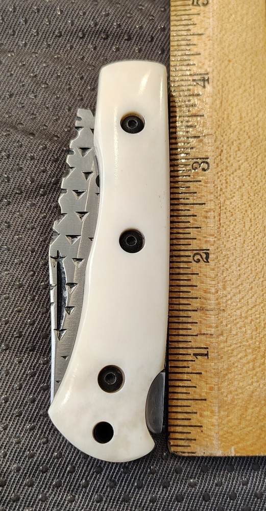 Handmade, Ground From A Rasp, Lock Back knife,Bone Handle,file worked,Unique ⚔️