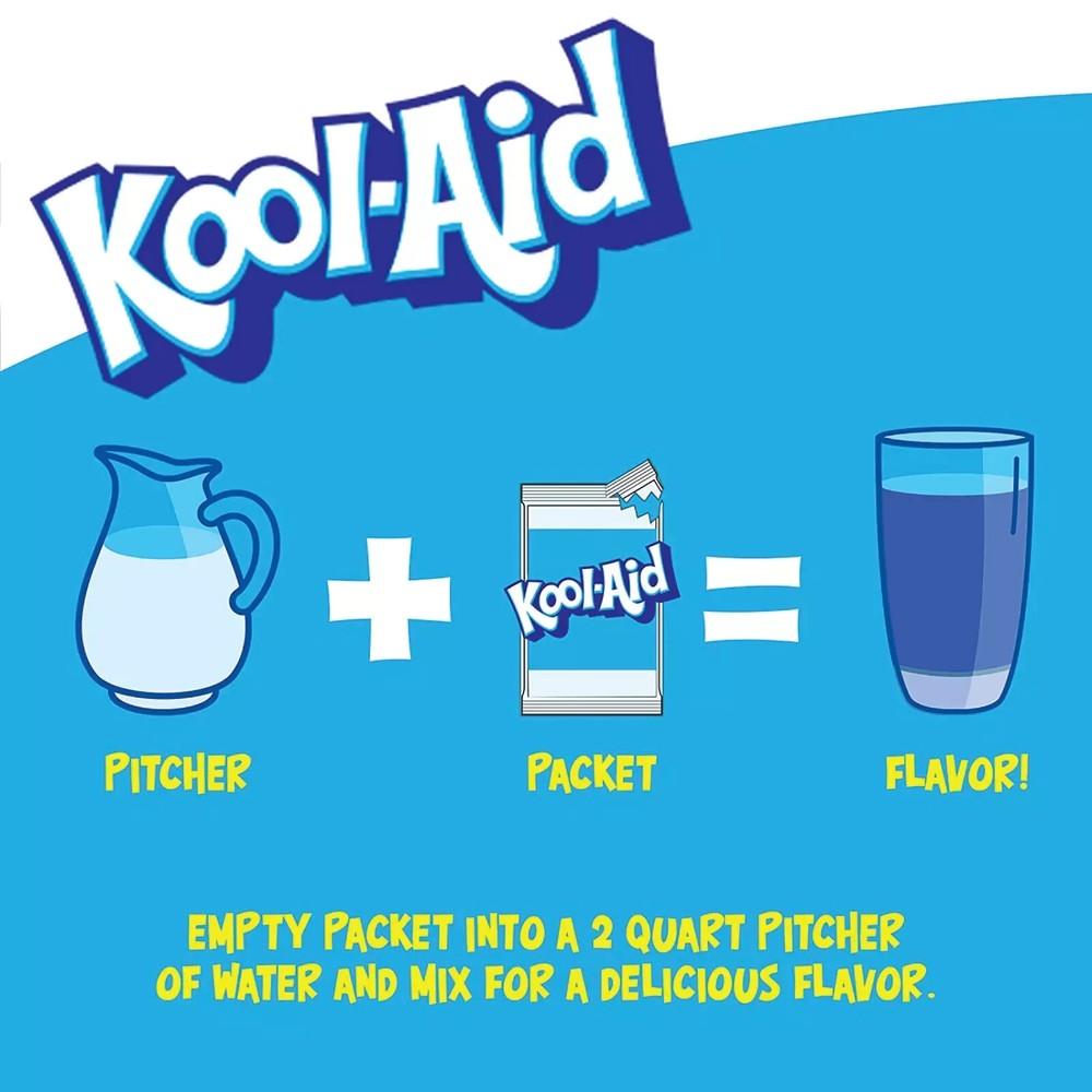 Full Box 48x Packets Kool-Aid Blue Raspberry Lemonade Caffeine Free Drink Mix