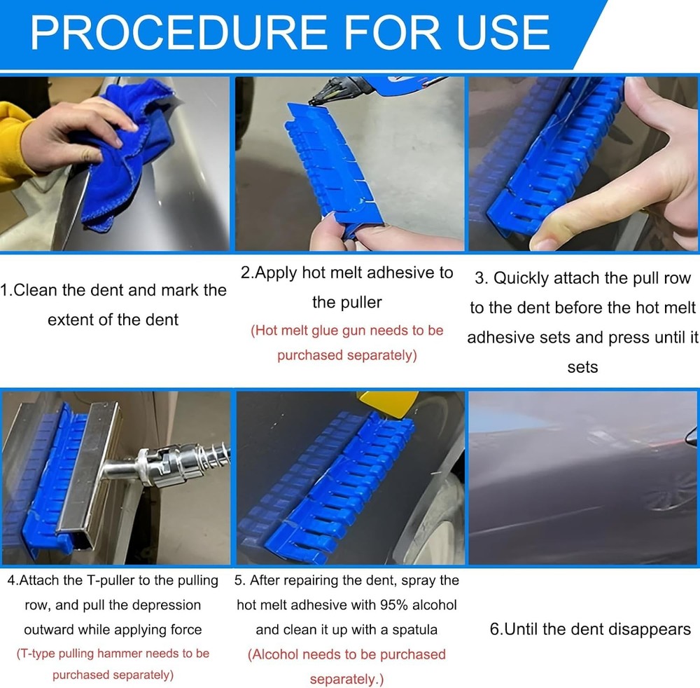 Car Dent Repair Puller Set, Including 4 Pack Heavy-Duty Blue Glue Tabs Tools ...