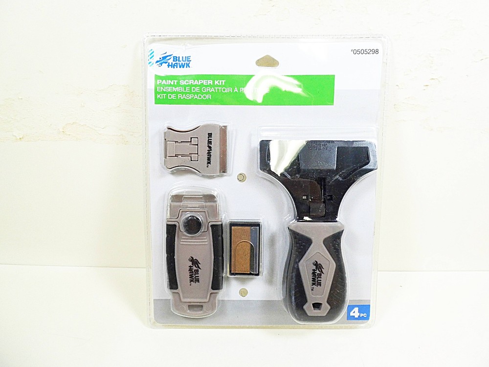 Paint Scraper Kit Retractable Replacement Blades Scraping Razor Blade Blue Hawk