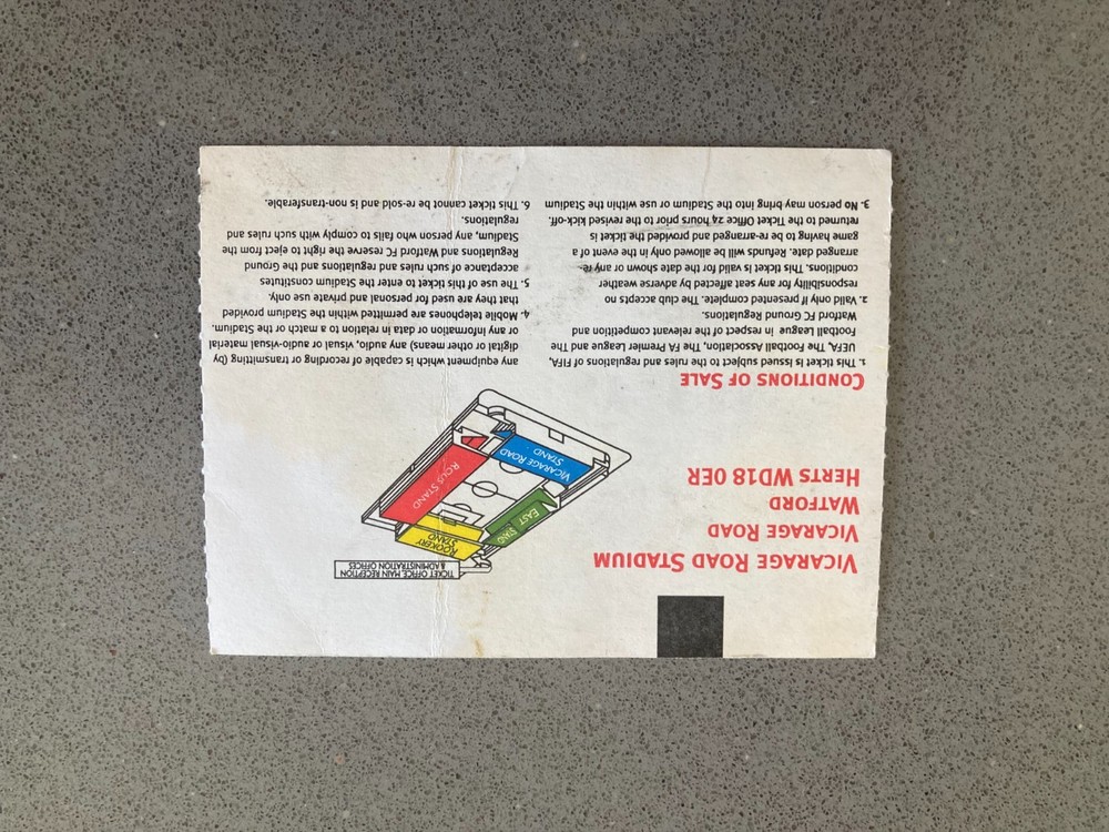 Watford v Burnley 2002-03 Match Ticket