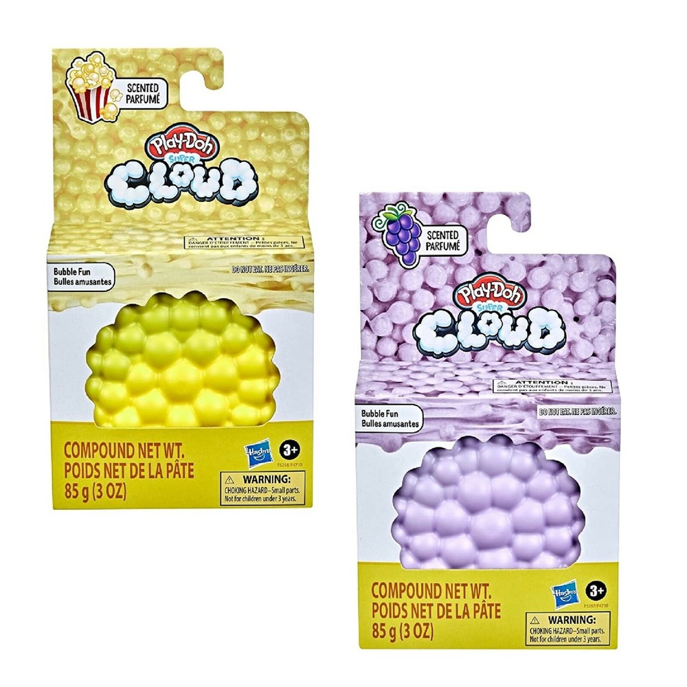 Play-Doh Super Cloud Scented - Buttery Popcorn and Grape W/ Pop it