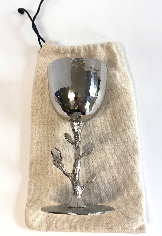Michael Aram Judaica Botanical Leaf Kiddush Cup EUC w ARAM Dust Bag