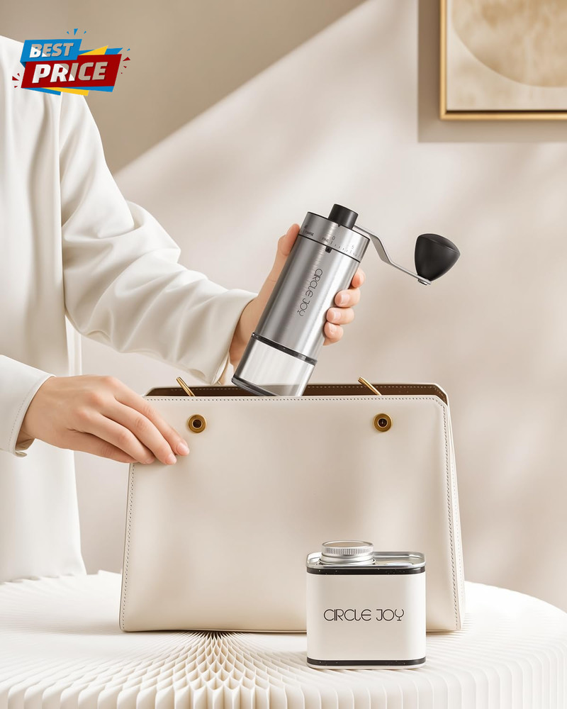 Mini Manual Coffee Grinder with 40 External Adjustable Settings and Ceramic Coni