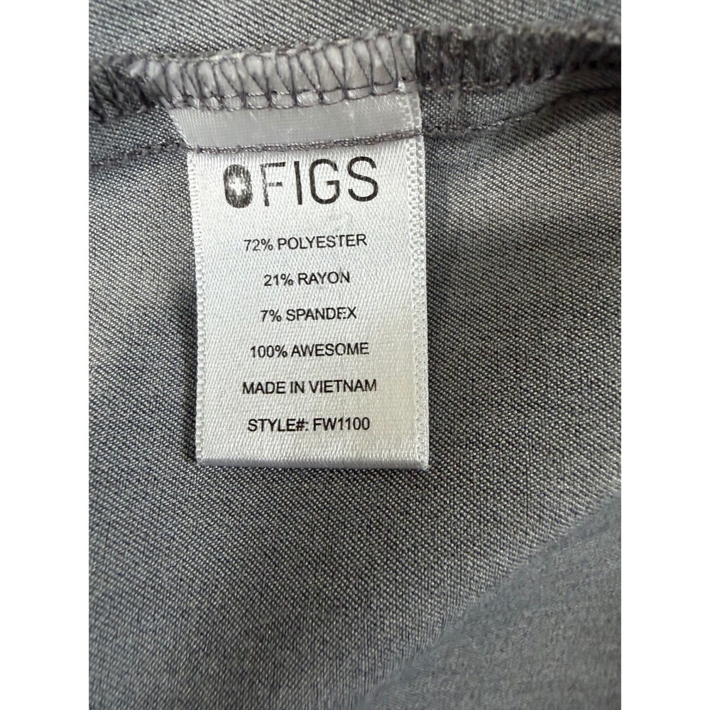 FIGS Casma Three-Pocket Scrub Top Womens Medium Gray Stretch Work Uniform EUC