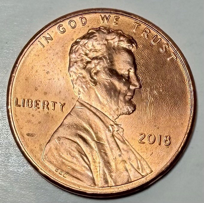 2018 Lincoln Shield Reverse 1 Cent No Mint Mark AU Condition 2.5G Free Shipping!