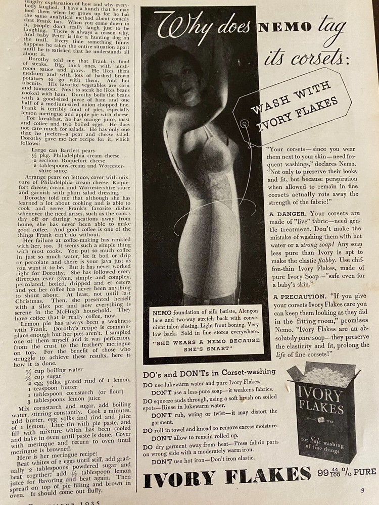 Ivory Flakes Detergent, Vintage Print Ad, a