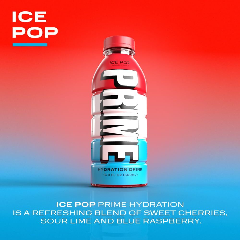 Prime Hydration Drink 16.9 Fl Oz Pack of 12 Electrolytes Zero Sugar Hydration