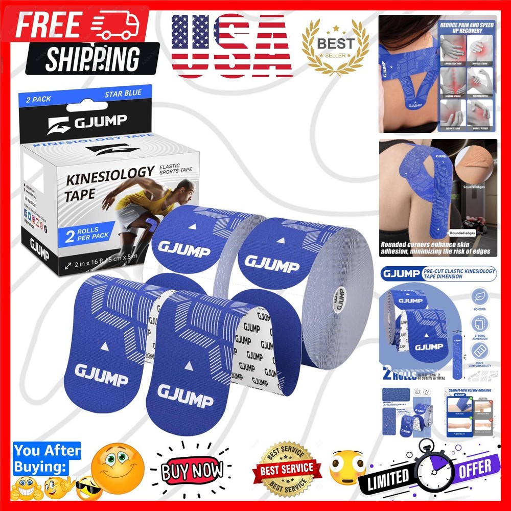 Elastic Kinesiology Tape Strips - 40 Rolls for Enhanced Athletic Performance