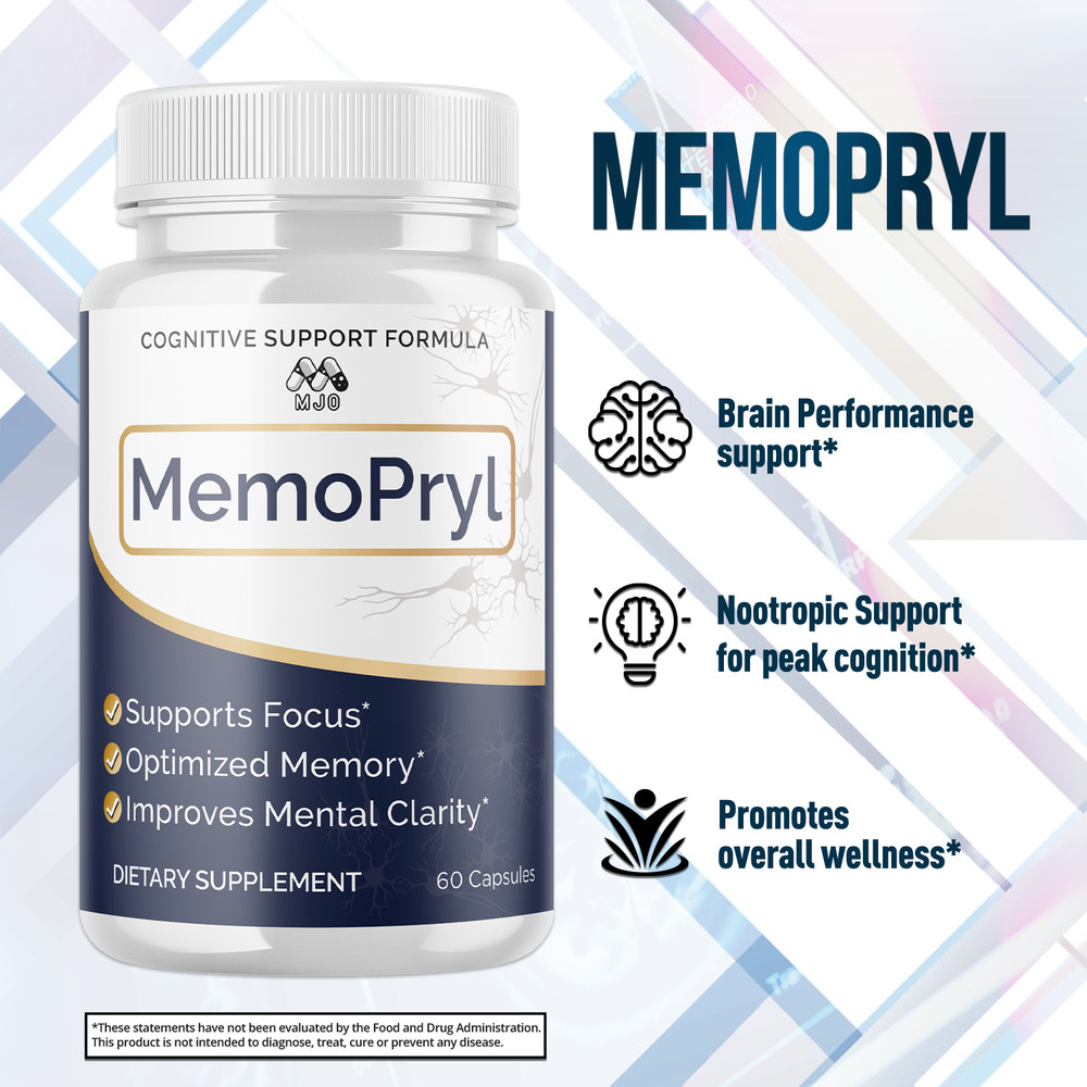 (2 Pack) MemoPryl Advanced Nootropic Brain Support Max Supplement 120 Capsules