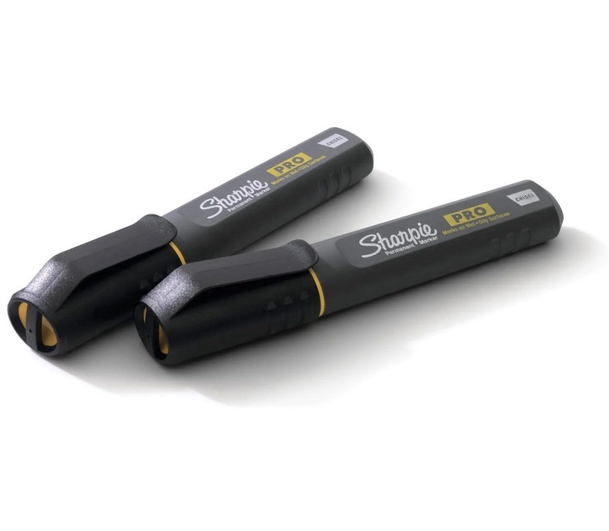 Sharpie PRO Permanent Markers, Chisel Tip, Black, 2 Count 3 PACK