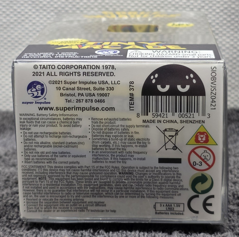 Super Impulse Tiny Arcade Space Invaders Key Chain Fully Functional Arcade Game