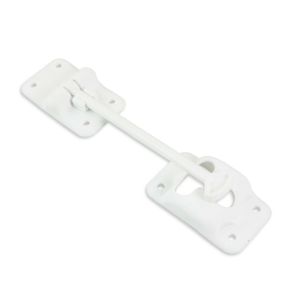 RV Trailer 6" T-style Entry Door Catch Holder Plastic with Bracket White