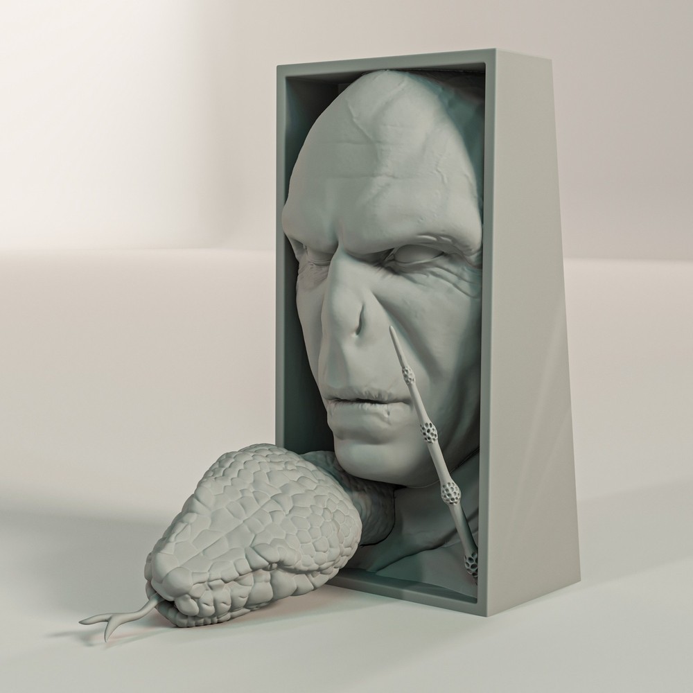 Voldemort Book Nook & Wall Mount - Dark Wizard Gothic Decor