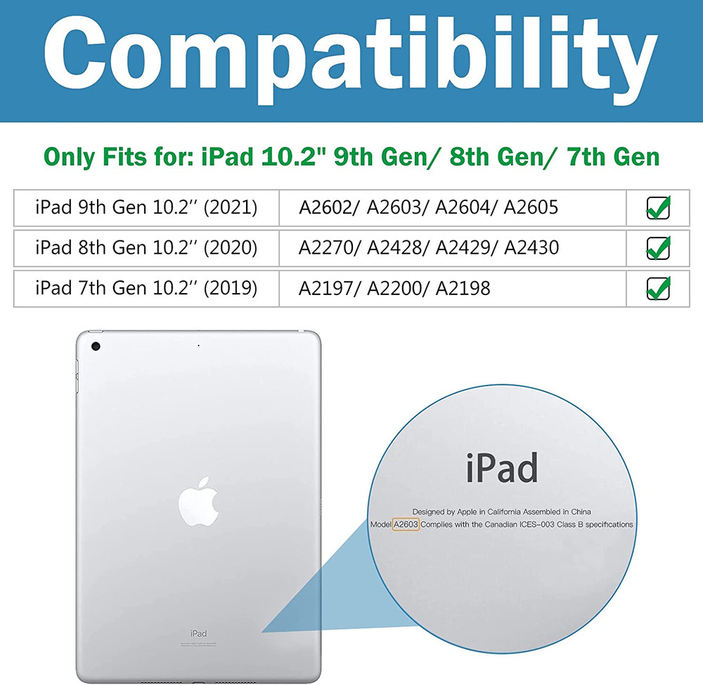 2 Pack Screen Protector for Ipad 9Th 8Th 7Th Generation 10.2 Inch