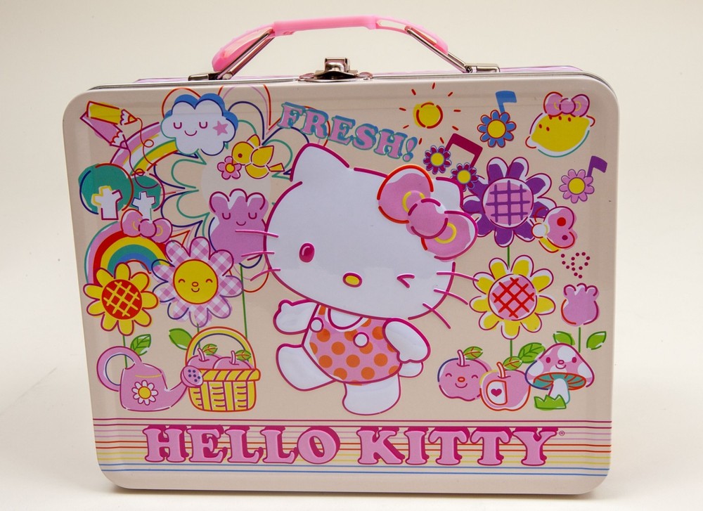 Hello Kitty Fresh! Spring Themed Lunch/Storage Box with Embossed Lid Tin NWT