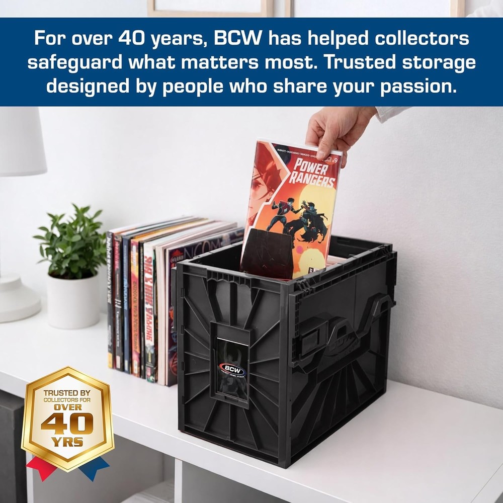 COMIC BIN STORAGE BOX ORGANIZER Home Magazine Container Stackable Collector