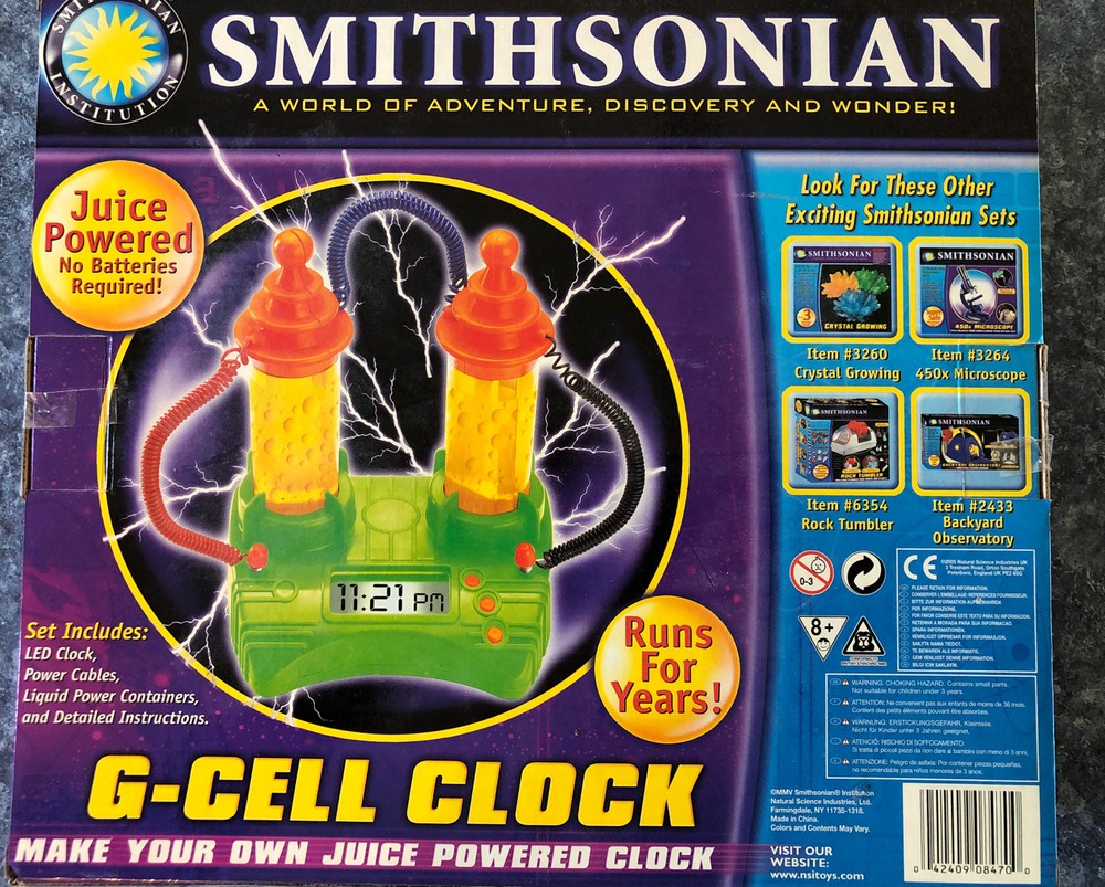 Smithsonian G-Cell Clock NEW in Box